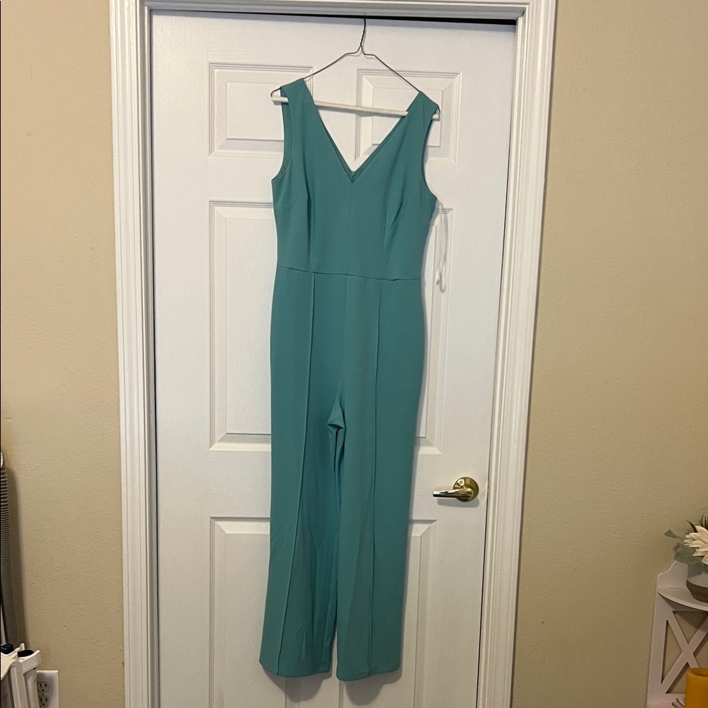 Maggy London Teal Sleeveless Jumpsuit